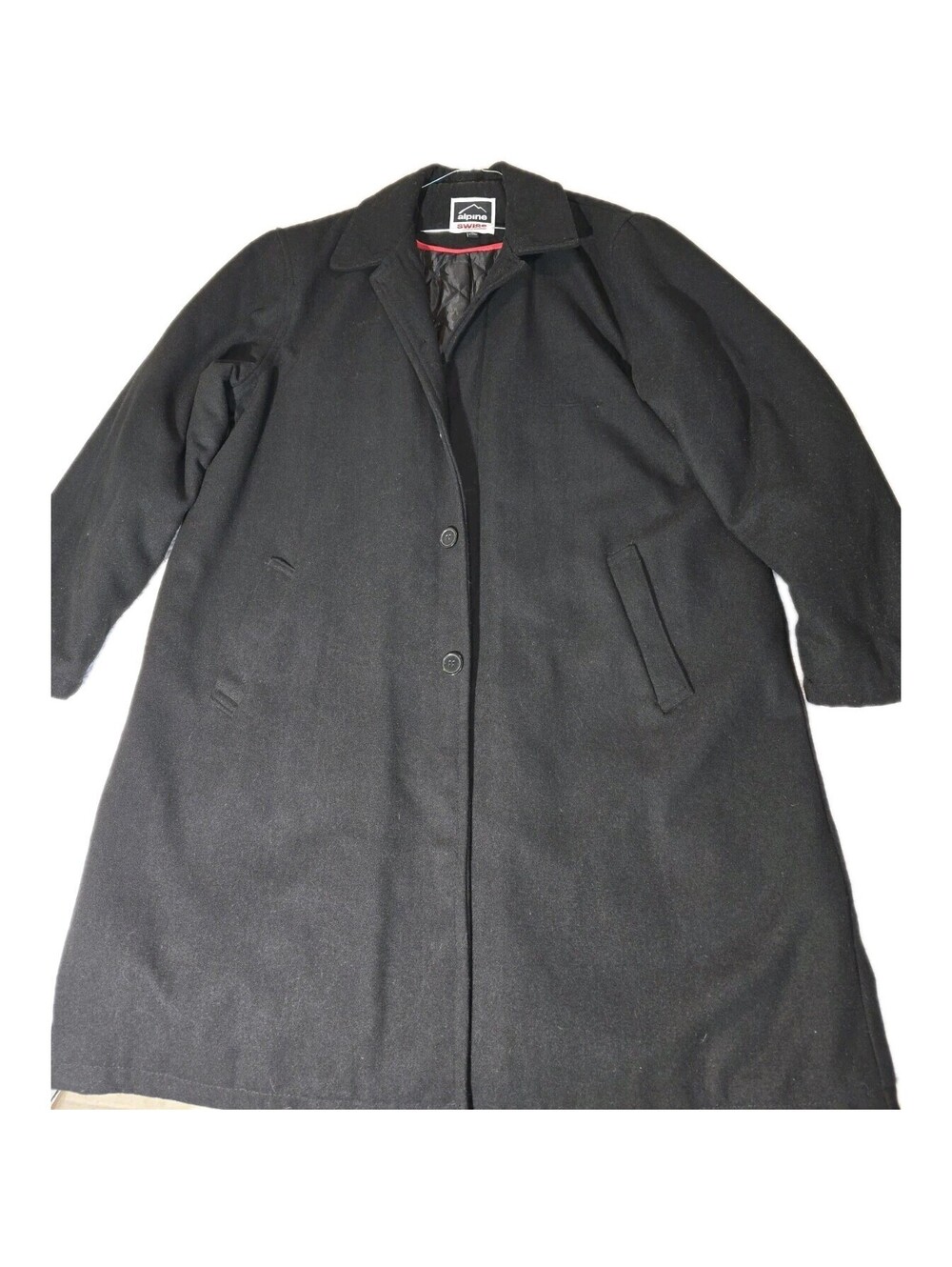 Alpine Swiss Men's Peacoat SZ XL black Wool Blend. Steampunk Goth Grunge